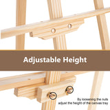 Falling in Art Easel Stand for Painting, Adjustable Wooden Easels for Painting Canvas Up to 42", Folding Art Easel for Drawing, Wedding Sign and Poster, Suitable for Kids and Adults Falling in Art