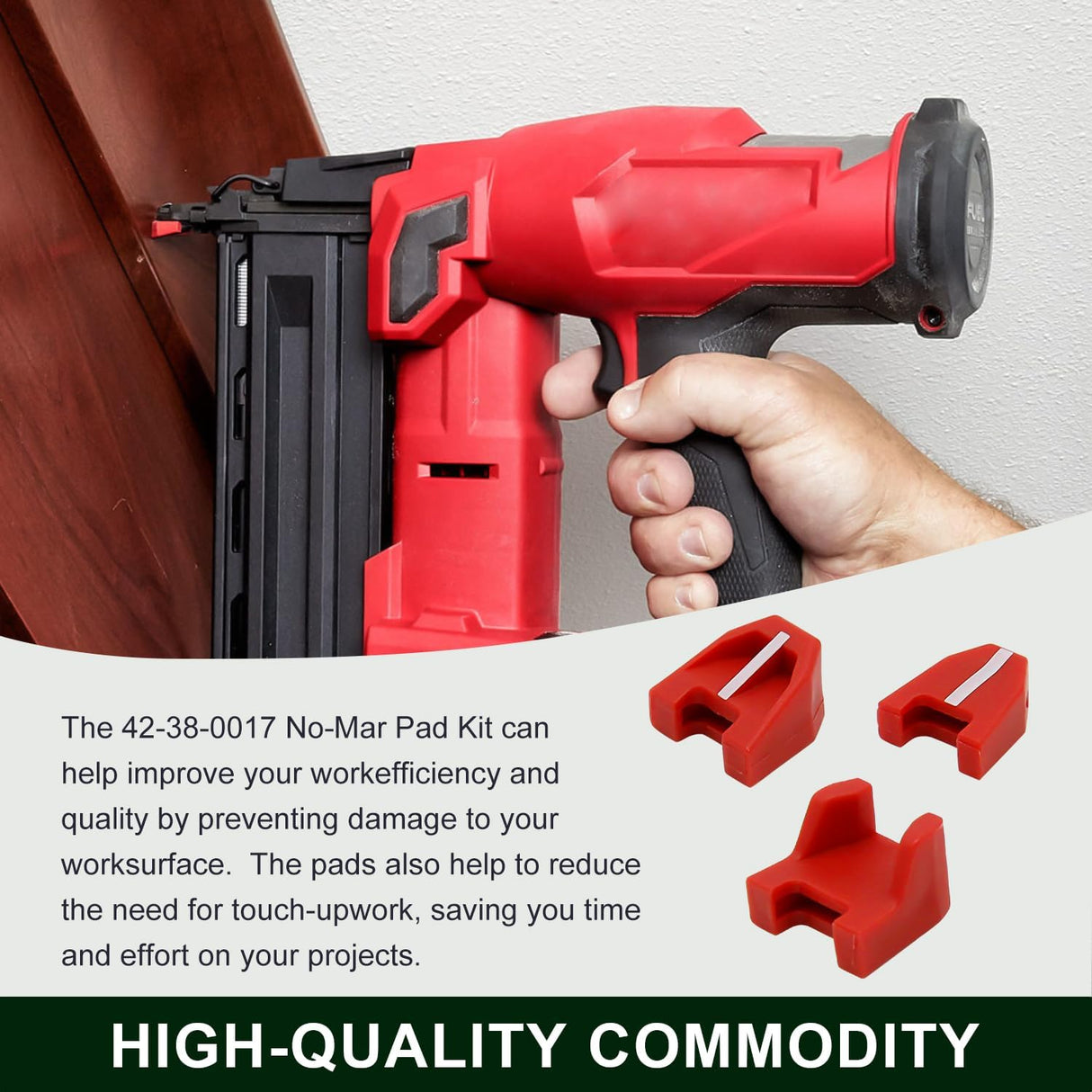 42-38-0017 Nailer Tip No Mar Pad Kit for 2746-20 M18,18 Gauge Brad Nailer Rubber Gun Tip for M18 Battery Nailers/Staplers(Set of 9) Brlyeeanze