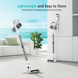 Cordless Vacuum Cleaner, 80,000 RPM Motor and Power Filtration, Stick Vacuum with 2200 mAh Battery, 35 Mins Worktime, 2 Modes, Rotated Multi-Heads, Height-Adjustable Vacuum for Home (Gray Paloma) Comvtu