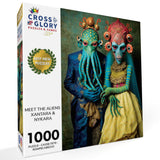 Cross & Glory - Meet The Aliens: Xantara and Nykara - 1000 Piece Jigsaw Puzzle | Unique Alien Couple Artwork | Satin Finish Cross & Glory