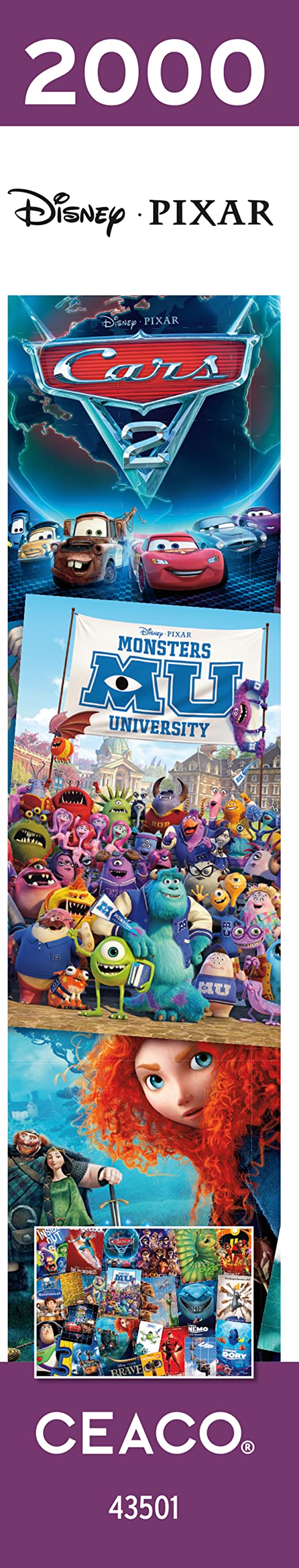 Ceaco - Disney / Pixar - Movie Posters - 2000 Piece Jigsaw Puzzle , 5" Ceaco