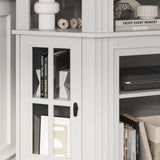 YESHOMY Corner Fireplace TV Stand for Television up to 55" with Storage Cabinets, Entertainment Center, Media Console for Living Room, Bedroom, White＆Rustic YESHOMY