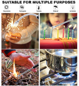 TOMOLO Electric Lighter Candle Lighter Rechargeable Grill Lighter Arc Lighter with Flexible Neck, Battery Display Safety Switch for Candle Camping Cooking BBQs Fireworks (Black&Silver) TOMOLO