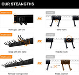 Wallmaster Garage Storage Organization Wall Mount, Garden Tool Rack Organizer Heavy Duty Folding Chair Hangers with 12 Adjustable Hooks 96inch Tracks Max Load 530lb Wallmaster