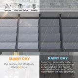 AECOJOY 10' x 8' Gazebo for Patio, Retractable Pergola with Adjustable Sun Shade Canopy Roof, Small Wall-Mounted Lean to Outdoor Pergolas and Gazebos Clearance, Metal Awnings for Decks, Patio AECOJOY