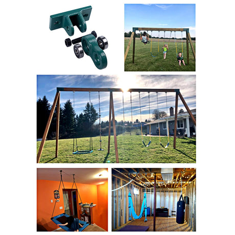 ABUSA Heavy Duty Black Swing Hangers Screws Bolts Included Over 5000 lb Capacity Playground Porch Yoga Seat Trapeze Wooden Sets Indoor Outdoor (4 Pack) ABUSA