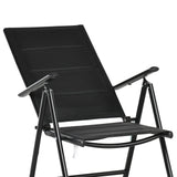 Outsunny 9-Piece Patio Dining Set for 8, Outdoor Aluminum Frames Dining Furniture Set with Expandable Table, Adjustable High Back Portable Chairs and Mesh Fabric Seats, Black Outsunny