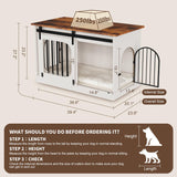 YDTOP XL Dog Crate Furniture,39.4 Inch Dog Kennel with Cushion Decorative Dog Crate Modern Three-Door Dog Cage Furniture for Large Dog Thick Wooden Dog House with Sliding Doors,Off White YDTOP
