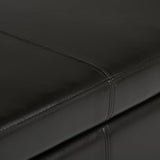 SIMPLIHOME Avalon 48 Inch Wide Contemporary Rectangle Storage Ottoman Bench in Tanners Brown Vegan Faux Leather, For the Living Room, Entryway and Family Room SIMPLIHOME