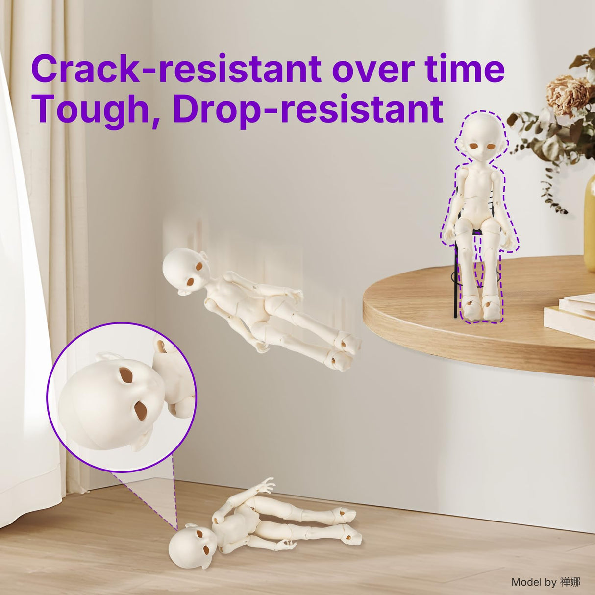 RESIONE Tough 3D Printer Resin, 3D Printing Liquid for BJD Dolls & Articulated Figures – Non-Yellowing, Wear Resistant, Drop-Resistant, ABS-Like UV Resin for LCD DLP MSLA Printers, Cream Pink, 1KG RI RESIONE