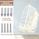 Chihee Egg Chair Foldable Wicker Rattan Hanging Chair Swing Chair Indoor Outdoor Patio Wicker Chair Hammock Chair with Stainless Steel Hanging Kit Chain Link UV Resistant Cushion Bedroom Balcony Chihee