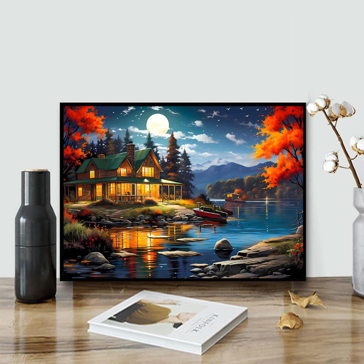 Landscape Paint by Numbers Kit for Adults, Landscape Paint by Number for Adults Beginners, DIY Crafts Painting by Number for Gift Home Wall Decor 16x20 inch hkejoi