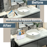 GFWARE Toothbrush Holders for Bathrooms, 5 Slots Bamboo Toothbrush Holder Kids Electric Toothbrush Holder and Toothpaste Holder for Bathroom Countertop Accessories Storage, Marble Toothbrush Organizer GFWARE