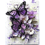 DOTZSO Butterfly Diaomnd Painting Kits for Adults DIY 5D Round Full Drill Butterfly Flowers Diamond Art Adult Diamond Painting Very Suitable for Home Leisure and Wall Decoration 11.8x15.7 (Inches) DOTZSO