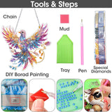 SKRYUIE Hanging Diamond Art Kits for Adults Bird, DIY Window Pendant Diamond Painting Kit Sun Catcher, Special Shaped Crystal Acrylic Double Sided, Porch Outdoor Garden Ornaments 7.486 x 7.29 Inch SKRYUIE