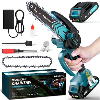 6 Inch Mini Chainsaw Cordless, Portable Electric Chain Saw, for Wood Cutting, Tree Trimming, Courtyard, Household, and Garden, Father's Day Gift for Men Dad Husband
