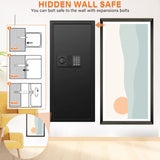 33.46" Tall Fireproof Wall Safes Between the Studs 16" Centers, Heavy Duty Combination Lock in Wall Safe with 3 Removable Shelf, Hidden Safe for Money, Jewelry, Document, Passport Tiskgg