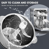 Food Processors, Mini Meat Grinder & Veggie Chopper with 2 Bowls (8 Cup+8 Cup), Electric Food Chopper with 2 Sets of Bi-Level Blades for Meat, Vegetables, Fruits and Nuts DEVINC