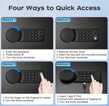 AEGIS Biometric Gun Safe with Silent Mode, 3.7 Cubic Feet Large Quick Access Security Safe with Fingerprint Scanner Money Safe Lock Box for Home Office Hotel AEGIS