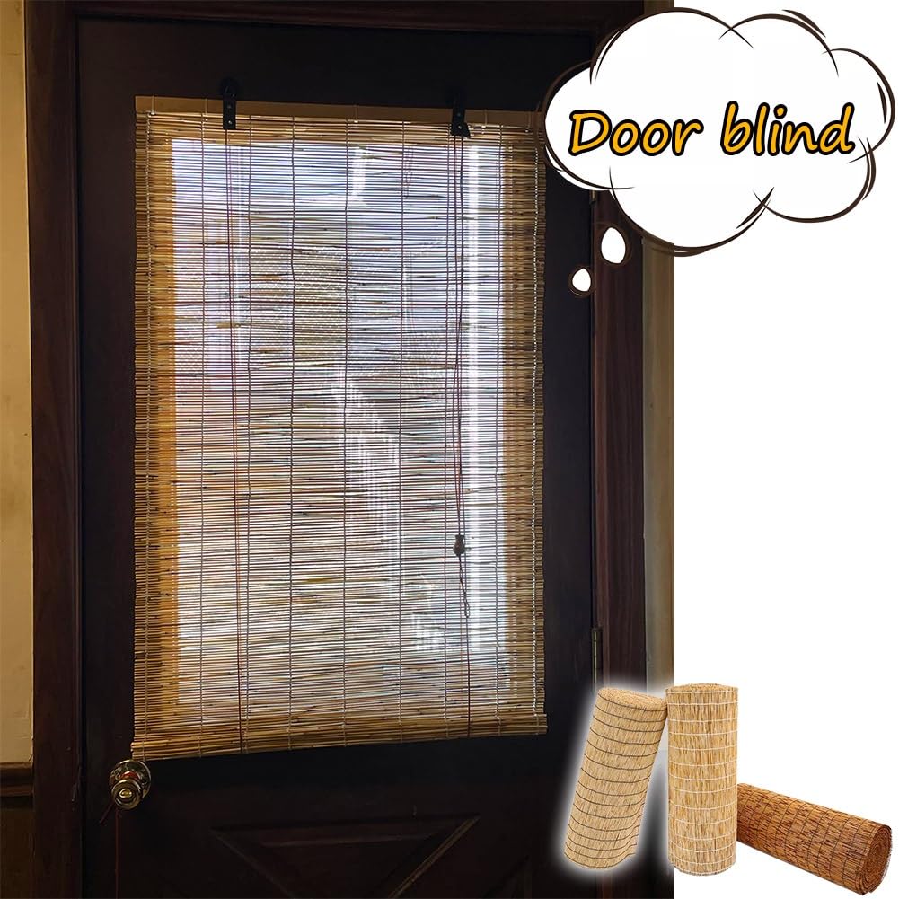 Generic Patio Bamboo Roller Shades, Outdoor Roll-up Blinds, Bamboo Window Shade, Home Roman Blinds, Anti-UV 36x72 27x48 34x84 55x96 20x84in (Color : Brown) WoodArtSupply