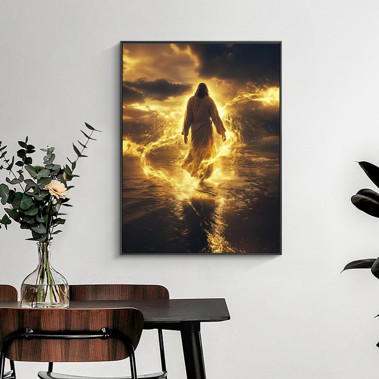 Yezavesu Jesus Diamond Art Kits for Adults, Jesus 5D Diamond Painting Kit for Beginners, DIY Round Full Drill Painting with Gem Art Kits for Home Wall Decor 12x 16 Inch Yezavesu