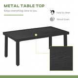 Outsunny 4 Piece Patio Furniture Set, Outdoor Conversation Set with Armchairs, Loveseat, Coffee Table and Cushions for Backyard, Poolside, Lawn and Garden, Black Outsunny