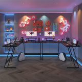 Homall L Shaped Gaming Desk Computer Corner Desk PC Gaming Desk Table with Large Monitor Riser Stand for Home Office Sturdy Writing Workstation (Classical Black, 51 Inch) Homall