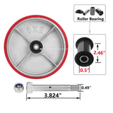 8"X 2" Heavy Duty Casters Wheels - Industrial Caster Wheels Polyurethane Caster Wheel with Strong Load-bearing Capacity 6000 LB, heavy duty casters wheel -set of 4, Widely Used in Tool Box, Trail Jack SY America