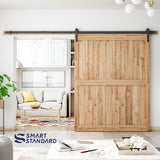 SMARTSTANDARD 11ft Barn Door Hardware kit, Barn Door Track, Sliding Door Hardware kit, Smoothly and Quietly -Heavy Duty Sturdy -Easy to Install, Fit 60"-66" Wide Door Panel (I Shape Hanger) SMARTSTANDARD