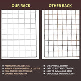 Cooling Rack for Baking 2-Pack, 16x10 Inches Baking Rack, Thick Wire Cookie Rack for Cooking, Roasting, Grilling, Drying, Oven Safe, Fits Half Sheet Pan, Silver BRIOUT