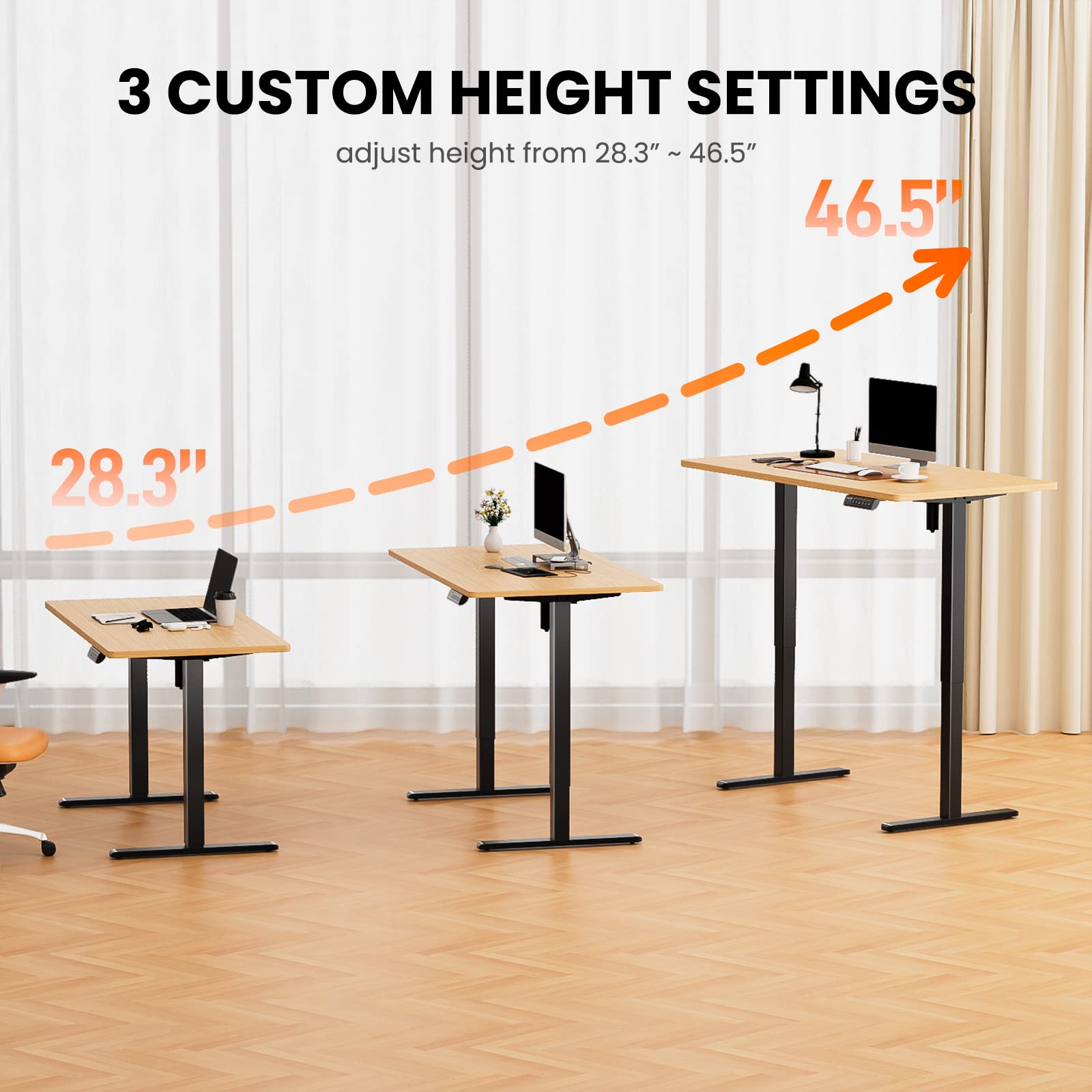 ErGear Electric Stand up Desk Frame Height Adjustable Table Legs Sit Stand Desk Frame Up to 47.2" Ergonomic Standing Desk Base Workstation Frame Only - WoodArtSupply