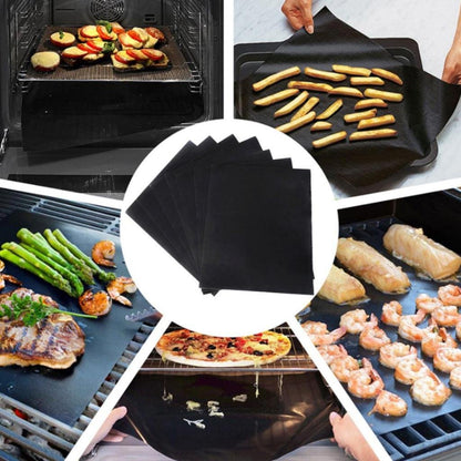 Grill Mats for Outdoor Grill, Dailyart Grill Mats Non Stick Set of 5 BBQ Grill Mat Baking Mats Teflon BBQ Grill Accessories Reusable,Works on Gas, Charcoal, Electric Grill 15.75 x 13-Inch, Black