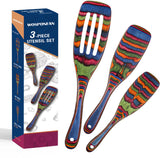 Spurtle Set, Wooden Utensils for Cooking, WOSPONFAN Kitchen Utensils Set, Pakkawood Kitchen Cooking Utensils Set, Apartment Essentials Wood Serving Spatula spoon, Home & kitchen Gift for Women & Men wosponfan