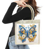 ARTopet DIY Diamond Art Painting Handbag Handmade Non-Woven Shopping Tote Bags with Replace Pattern Reusable Grocery Bag-Butterfly01 ARTopet