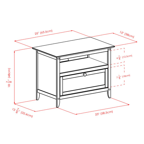 Winsome Wood Zara Media/Entertainment, Espresso, FURNITURE Winsome