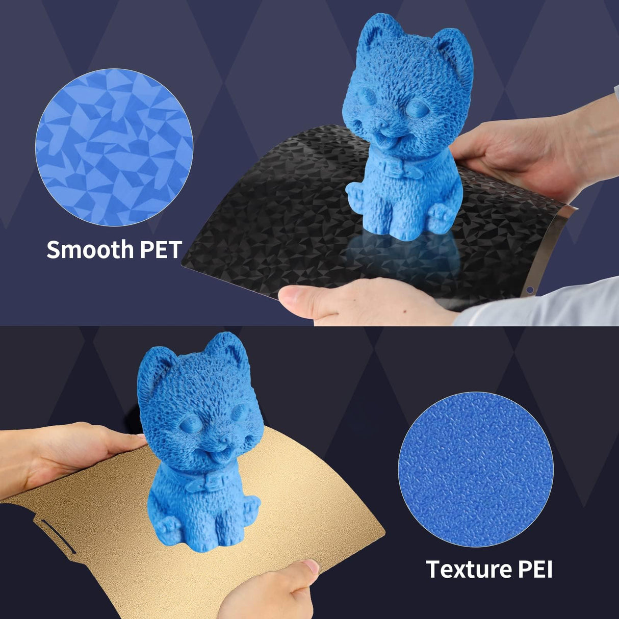 IdeaFormer-3D Printer Bed Textured PEI+ Smooth PEO 220x220mm Spring Steel Build Plate with Magnetic Sticker Base for Artillery Genius/Pro/MK2/MK2A/Anet A8/Anet A6 IdeaFormer-3D