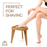 TeakAura Teak Shower Stool, Teak Shower Bench, Waterproof Wood Chair for Inside Shower, 12'' Spa Foot Rest for Shaving Legs, Organizer Teak Stool, Corner Seat for Bathroom Livingroom TEAKAURA