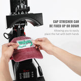 PowerPress Hat Heat Press Machine for Caps with 2pcs Interchangeable Platens -Black PowerPress