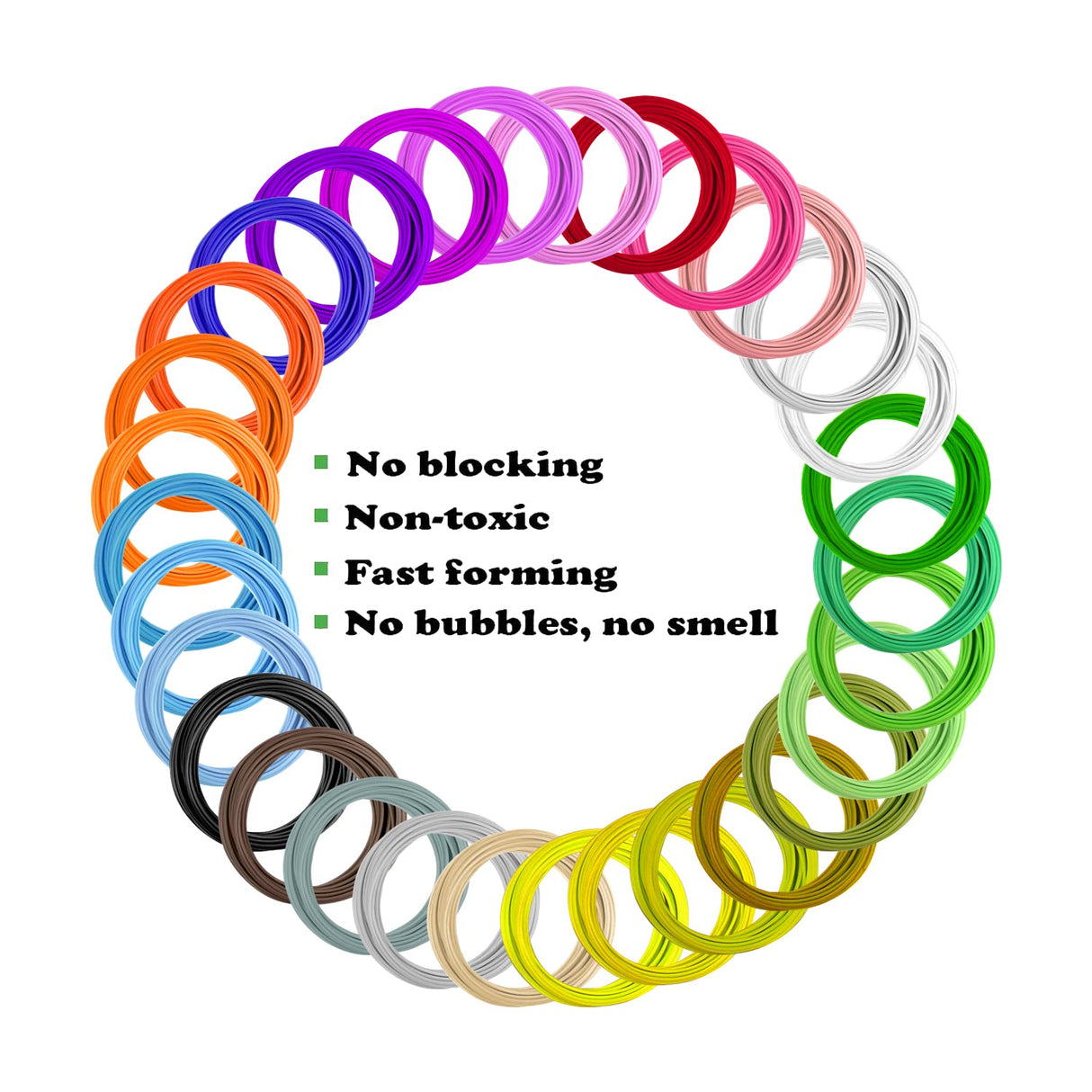 Aozzy 32 Colors 528 Feet 1.75mm PLA 3D Pen Filament Refills for 3D Printing Pen Aozzy