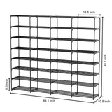 SMILHELTD Metal Shoe Rack Large Capacity 4 Rows 8 Tier 56-64 Pairs Shoes Boots Storage Organizer SMILHELTD