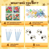 Sretoul Flowers Paint by Numbers Kit for Adults Framed 4 Pack- Flowers Paint by Numbers Kits on Canvas with Frame for Home Decor 8X8 Inch Sretoul