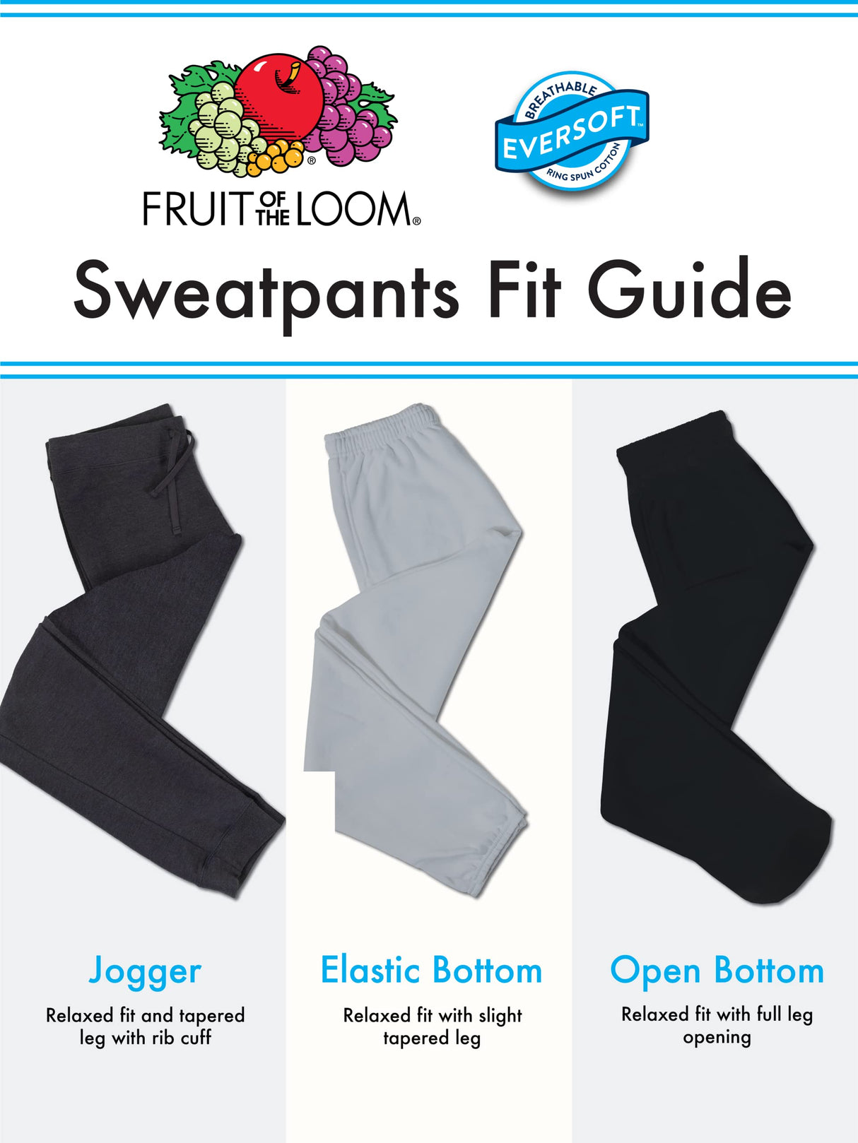 Fruit Of The Loom Mens Eversoft Fleece Elastic Bottom With Pockets, Relaxed Fit, Moisture Wicking, Breathable Sweatpants, White, Large US Fruit of the Loom