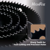 HIGHFIRE 19 PCS Hole Saw Set 3/4"-6"(19-152mm) for Soft Wood, Plywood, Drywall and PVC Board, 13PCS Hole Saw Kit, 2 Mandrels, 3 Drill Bits, 1 Hex Key Highfire