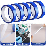 Fyguard 5 Rolls 20mm × 30m (98ft) Blue Sublimation Tape Heat Resistant Tape Sublimation Heat Transfer Tape, Heat Press Tape for Sublimation Printer Electronic Soldering, No Residue Fyguard