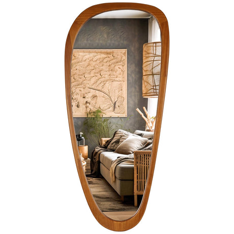 WallBeyond Asymmetrical Mirror, Irregular Mirror Full Length, Boho Wall Mirrors Decorative for Bedroom Living Room Entryway Hall, Mid Century Modern Decor 48" H x 22" W WallBeyond