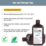 ELEGOO Upgraded Standard 3D Printer Resin, Photopolymer 405nm UV Curing Resin 2.0 for LCD/DLP 3D Printing Grey 2KG ELEGOO