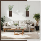 Vesici 2 Pack Wood Wall Planter Vase with Artificial Plants Indoor Plants Holder Pocket Farmhouse Wooden Vases Wall Flower Vase Hanging Plant Decor for Bedroom Kitchen Office Home (Wood,Eucalyptus) Vesici