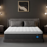 Queen Mattress 8 Inch Queen Size Hybrid Mattresses in a Box, Soft and Comfort Medium Firm Gel Memory Foam and Individual Pocket Springs, Fiberglass Free Bed Mattress, Breathable, CertiPUR-US Certified PECHINOU