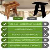 EcoDecors, Serenity, 18 ", Teak Shower Bench, Teak Bench for Shower, Teak Bench, Shower Teak Bench, Teak Wood Shower Bench, Teak Shower Stool, Teak Bench Shower, Teak Shower Bench for Inside Shower EcoDecors