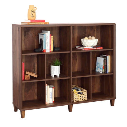 Sauder Willow Place Grand Walnut Cubby Display Bookcase - WoodArtSupply